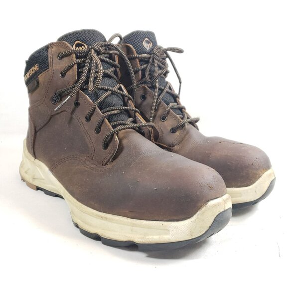 Wolverine Mens 10EW Alloy Toe Brown Leather Upper Work Boots - Picture 1 of 9